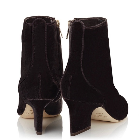 JIMMY CHOO *New* Velvet Mink Brown Boots Booties - Picture 4 of 10